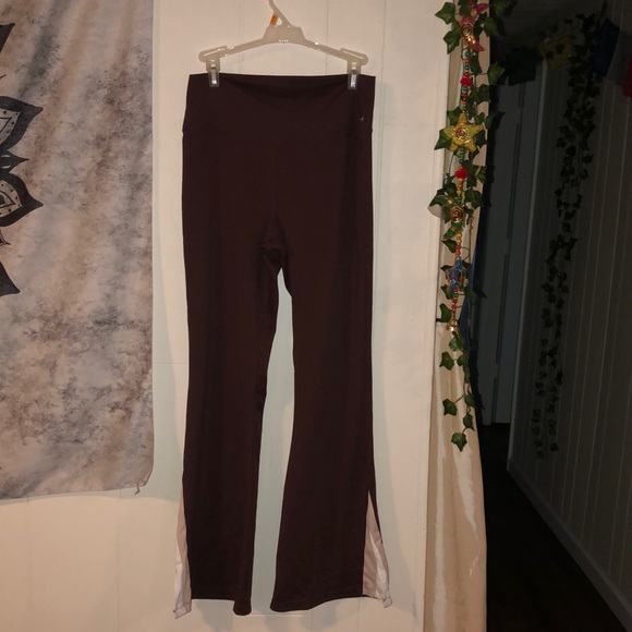 Wilo the Label Brown Colorblock NWOT Size Large Flare Leggings - Picture 2 of 10